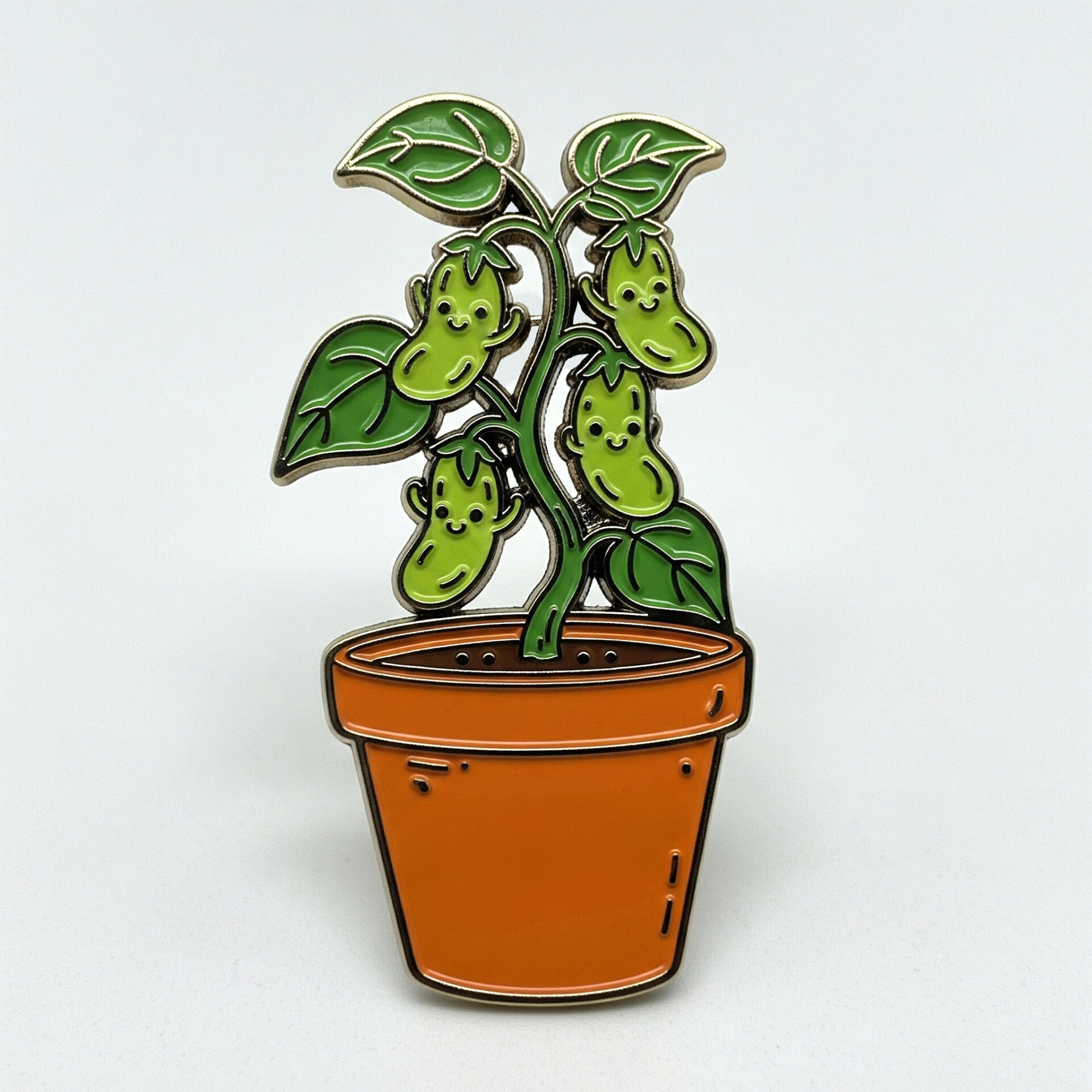 Vine Green Bean Enamel Pin image 0