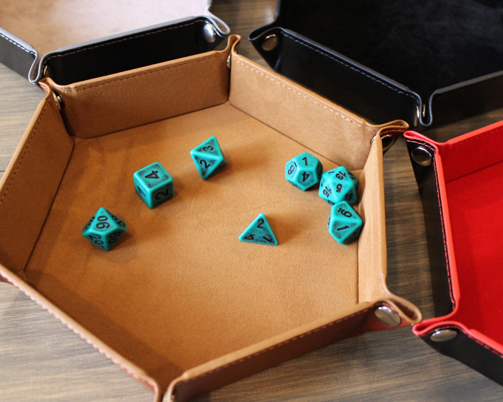 Hexagon Leather Dice Tray image 1